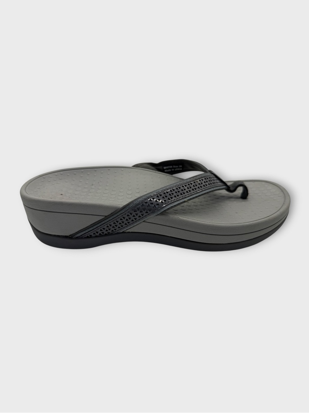 WHITIN Platform Gray Wedge Thong Sandals EURO 39 US 8 Nice!